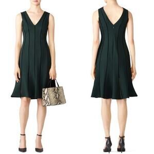 Adelyn Rae Pilar Knit Ponte Dress‎ in dark green, size 1X